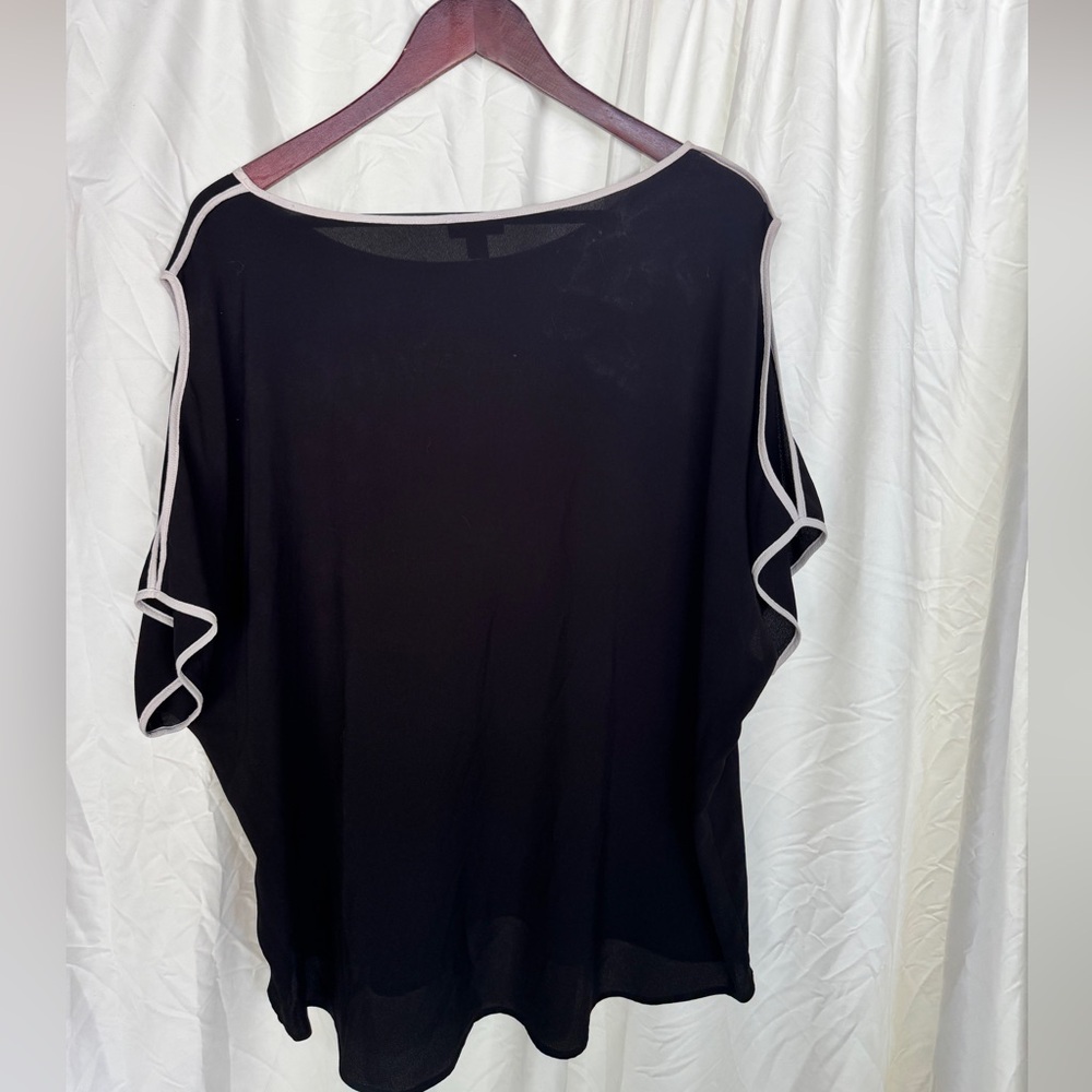 Vince Camuto Black Blouse with White Trim